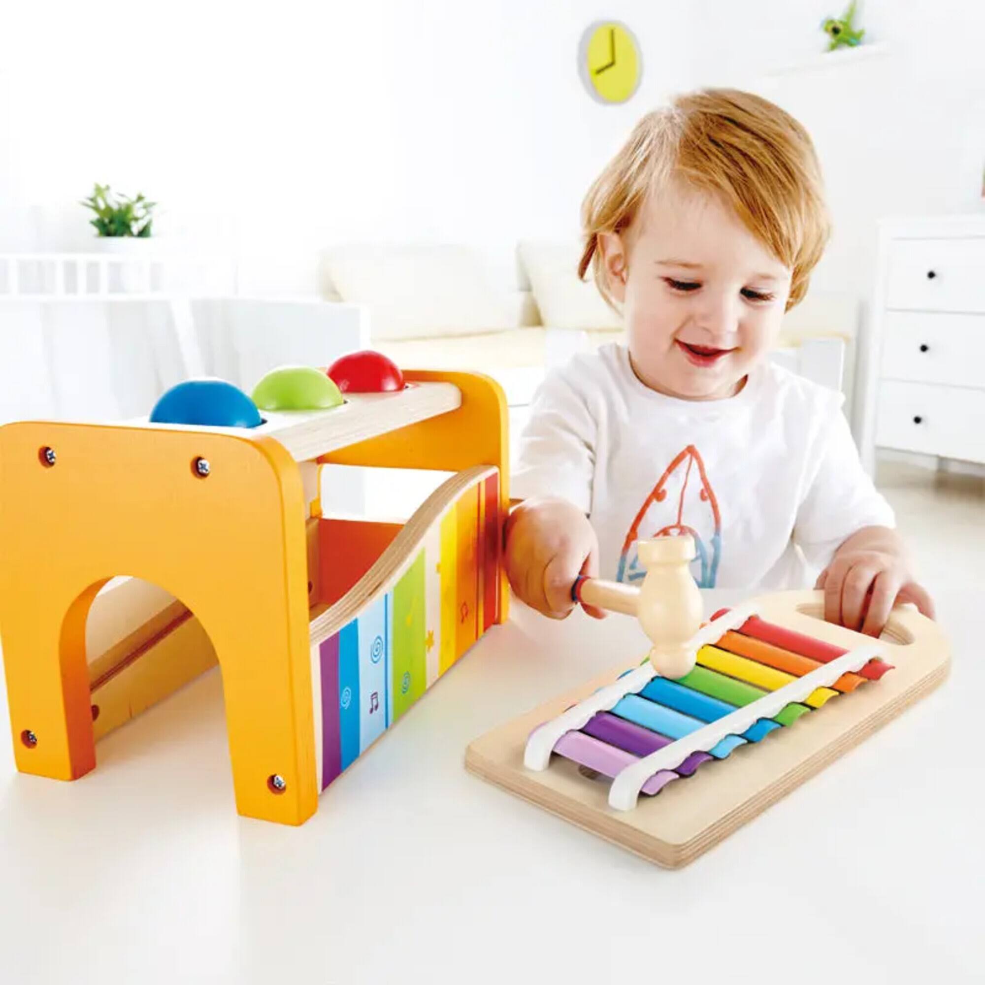 Hape Pound & Tap Bench with Slide-Out Xylophone